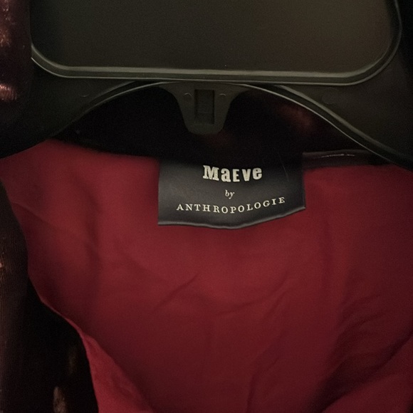 Maeve for Anthropologie deep purple velvet and sequins puffer coat in a medium - Picture 4 of 5